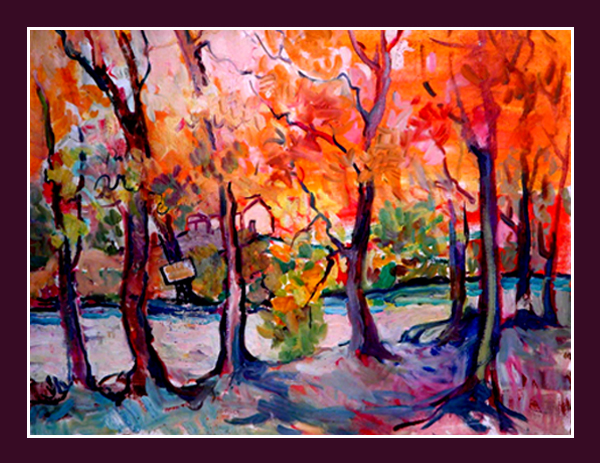 Anita Willets Burnham, "Riverbank in Autumn"